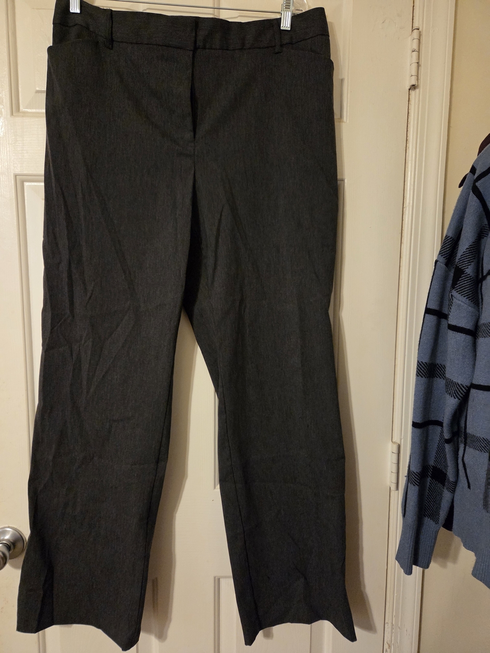 Time and Tru Women's Dark Charcoal Straight-Leg Dress Pants